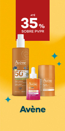 Protetores Solares da marca Av&egrave;ne com destaque promocional at&eacute; 35% sobre pre&ccedil;o de Venda ao P&uacute;blico Recomendado